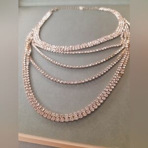 Multi Strand Rhinstone Neckalce